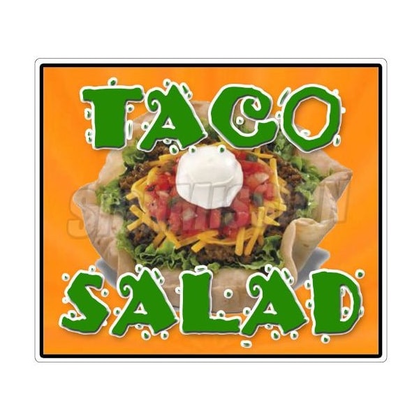 Safety Sign, 1.5 in Height, Vinyl, 48 in Length, Taco Salad